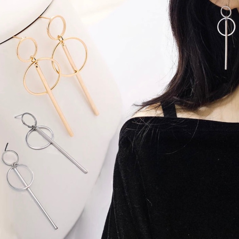 Unique Circle Bar Earrings 2 for $12 - Picture 4 of 11